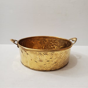 Vintage 1980s brass Planter, Plant Holder, Succulent Pot, brass Plant Pot, brass craft Guild, brass Bowl- made in india