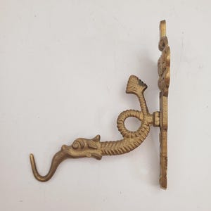 Vintage brass dresse wall hook wardrobe dragon 60s Vintage God Fish from Heaven Strong Solid Brass Antique Wall Mount Hook Hanger