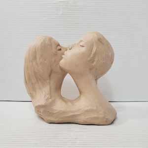 1982 Sculpture Faces of Love, 1980s Vintage Home Decor, Austin Sculpture, Sculptured Treasures, Ceramic, Housewarming Gift