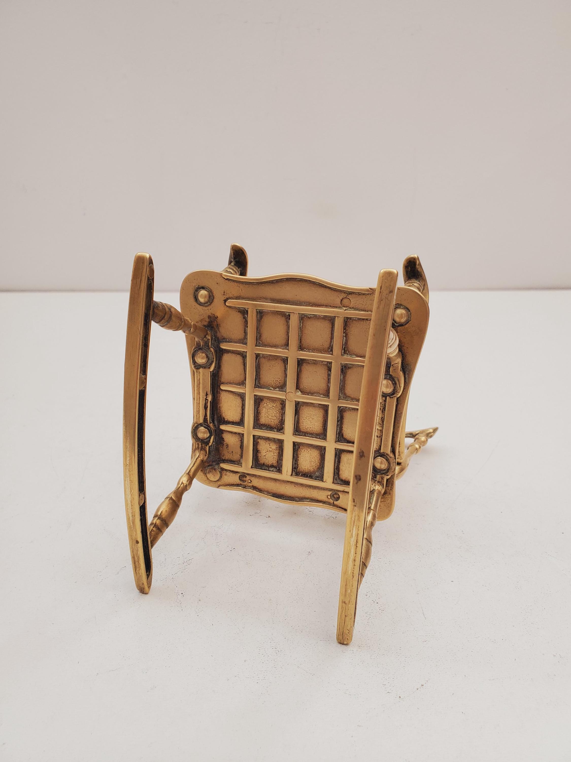 Decorative Vintage Brass Rocking Chair, Accent Piece, Doll Rocker ...