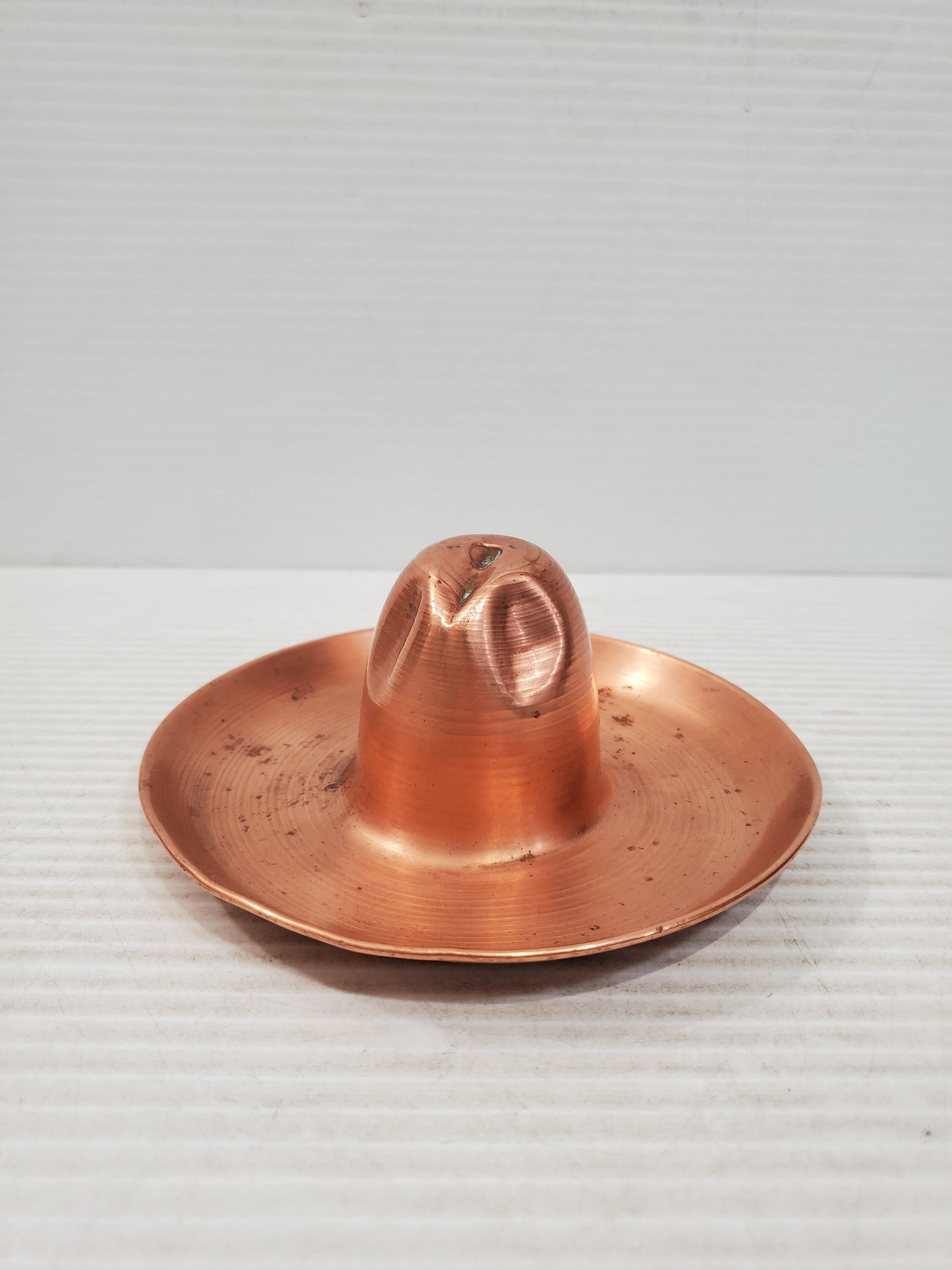 Copper Cowboy Hat Vintage Copper Trinket Hat Shaped Hand