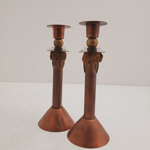 Vintage Brass Candlesticks , Solid Brass Candle Holders, Sold together , Brass Wedding Decor, Antique Brass set of tow image 7