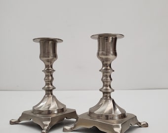 Candelieri vintage in ottone -, Portacandele in ottone massiccio, Venduti insieme, Decorazioni nuziali in ottone, Ottone antico - set di due