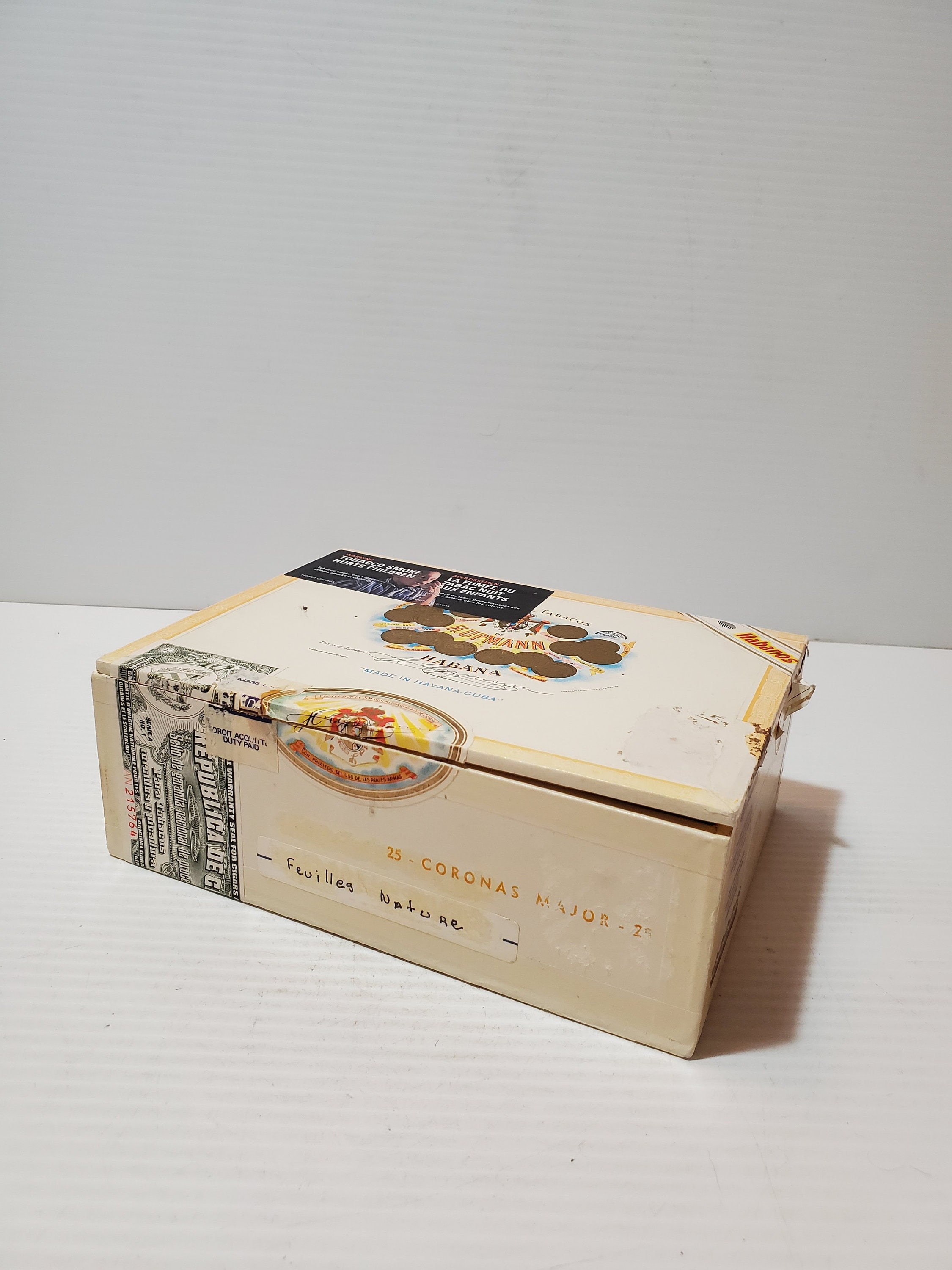 ONE Random ASSORTED Empty Wooden Cigar Box Craft. Organizer