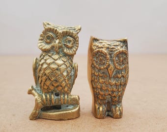 Owl figurine Vintage brass statuette Animal figurine Bronze Owl Lover gift Decor Owl Figurine / bird figurine || Vintage solid brass || Bird