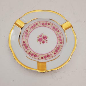 Vintage Limoges Veritable Porcelaine D’Art cobalt blue 22k gold ashtray- France