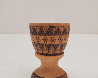 Pyrography Egg Cup, Wood display stand for egg, mineral, orb or crystal ball,egg stand, crystal ball egg holder, handmade egg dishholder