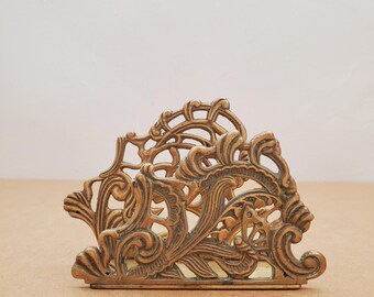 真鍮製のアールヌーボーナプキンホルダーまたはレターホルダー 5 x 7 