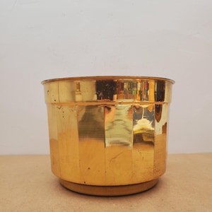 Vintage 1980s brass Planter, Plant Holder, Succulent Pot, brass Plant Pot, brass craft Guild, brass Bowl- made in india