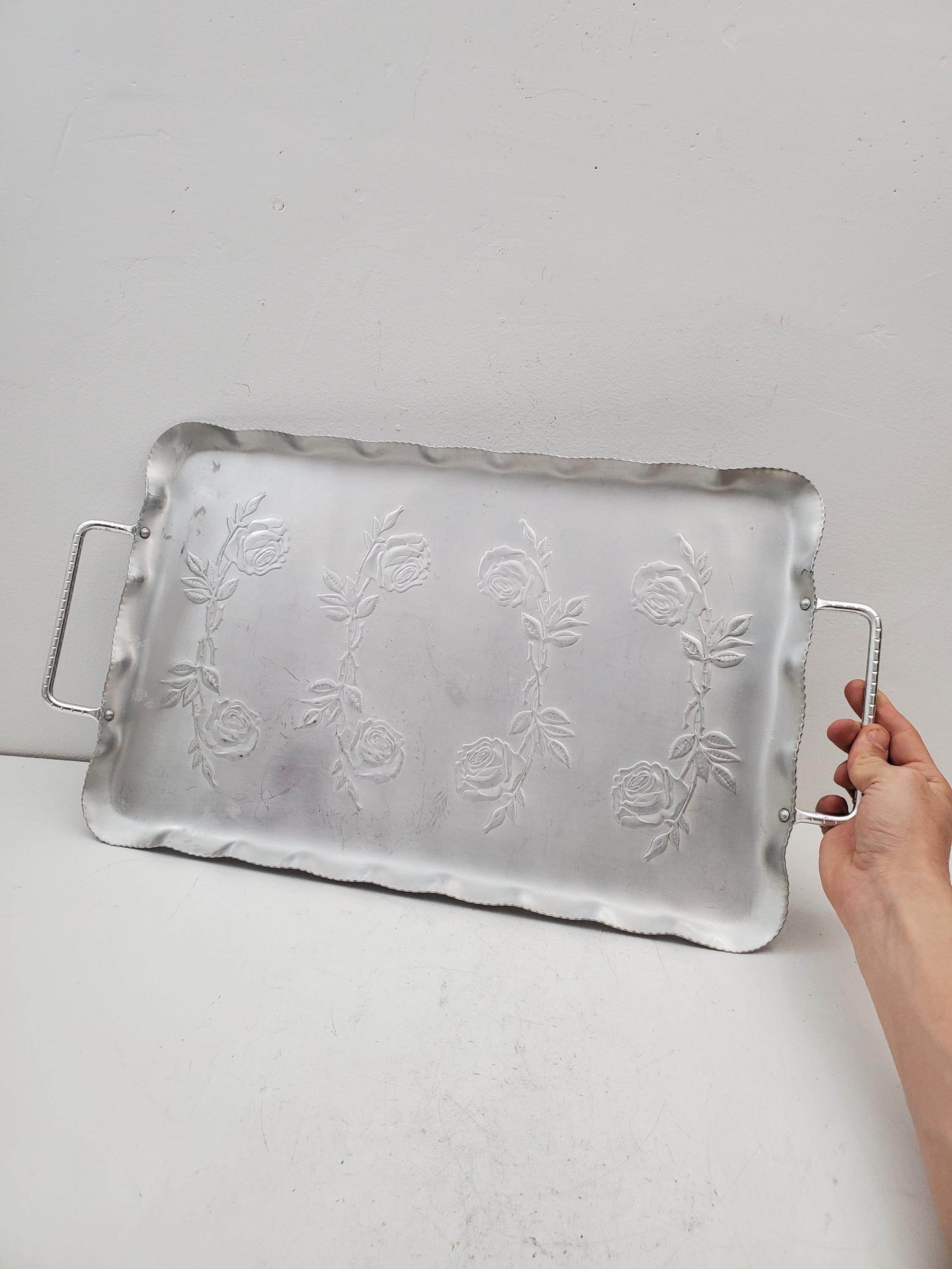 Plateau de Service Victorien en Plaqué Argent Orné, 1880s en vente sur