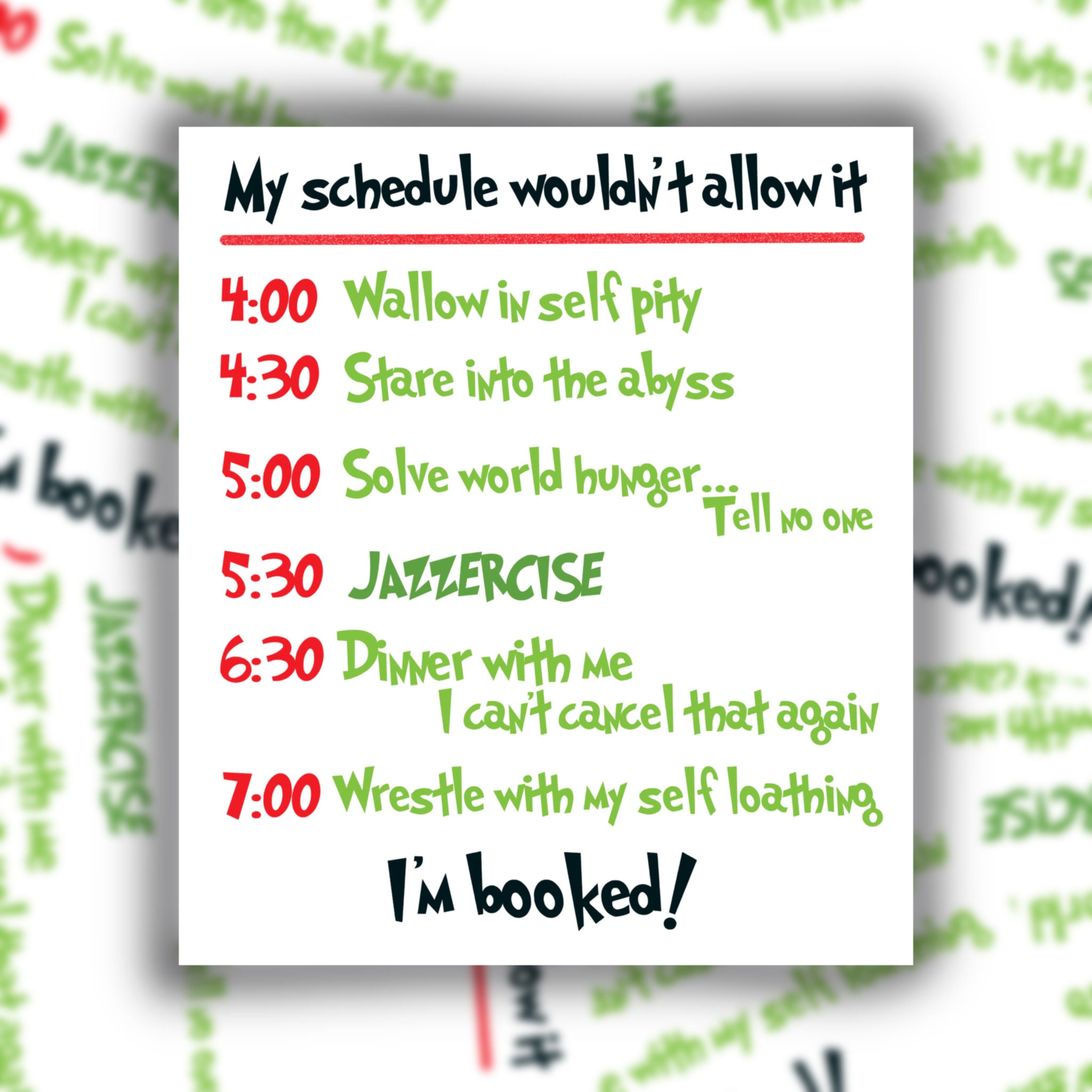 Grinch Schedule Movie Inspired Christmas Sticker Laptop Etsy