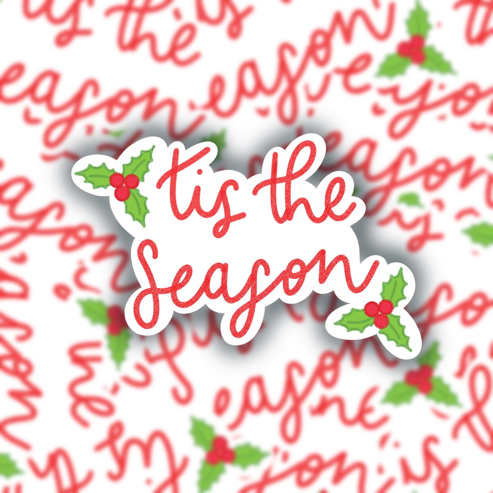 Tis the Season Quote Christmas Sticker Laptop Sticker  Etsy