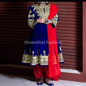 Handmade Traditional Afghani Dress | Afghan Women Dress | Afghani dress | Afghan vintage dress | Afghan Clothes | Afghan Kuchi dress wedding