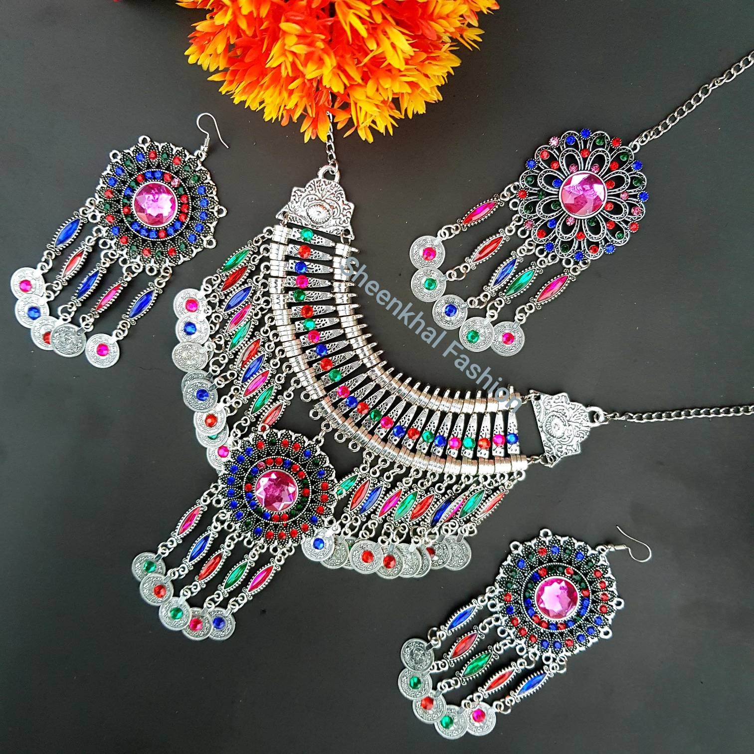 Afghan Jewelry Set Hand Made Afghani Necklace And Earings Etsy