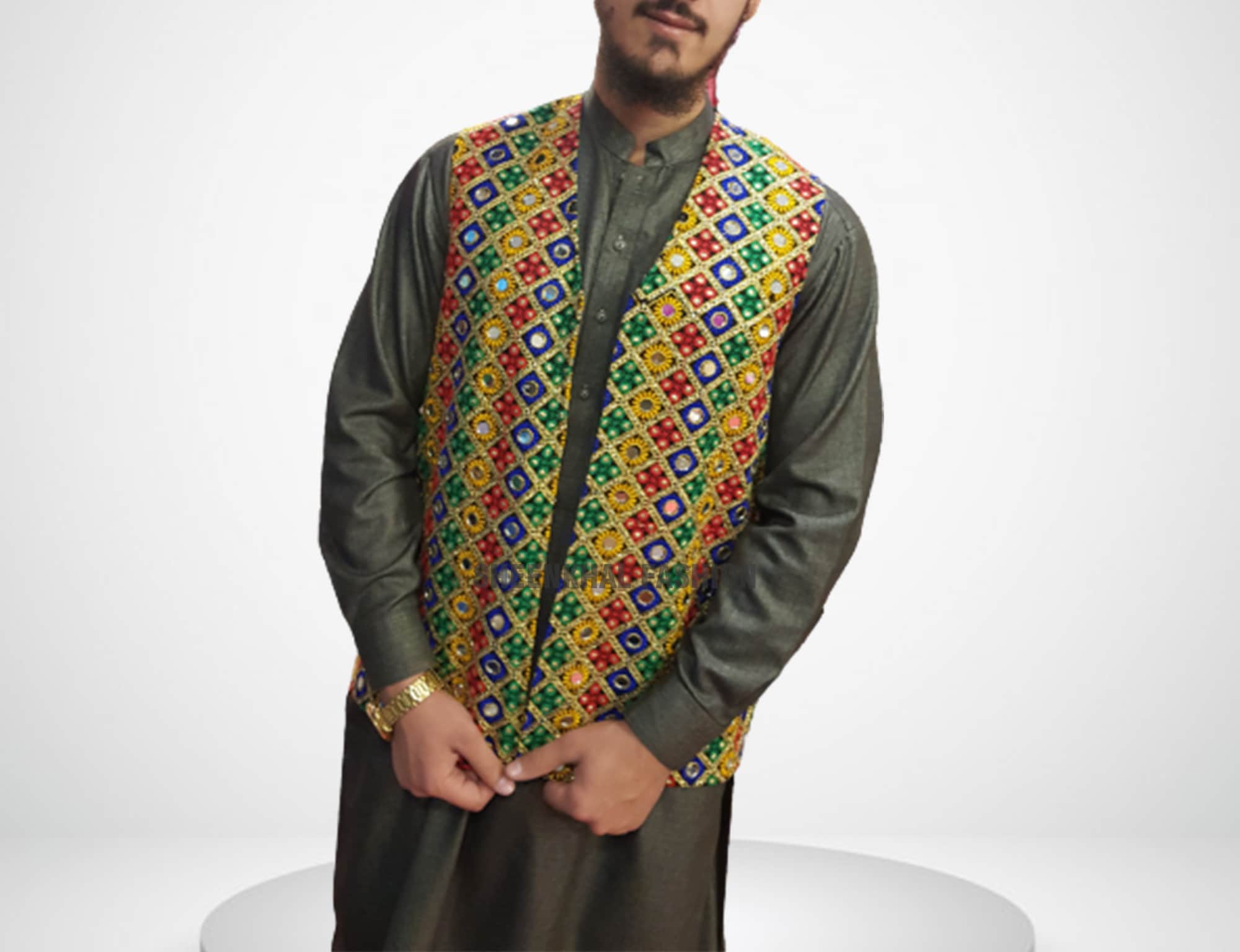 Gilet traditionnel afghan avec broderie dor Kuchi gilet Etsy