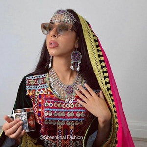 Afghan Mathapati Afghan Jewelry Set Hand Made Afghani Head Piece