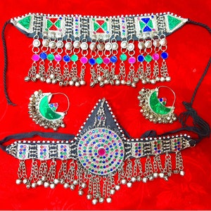 Hand Made Traditional Afghani Jewelry Set, Vintage Afghan Kuchi Tribal Jewelry Set