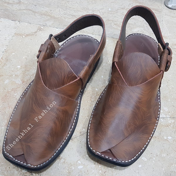 Hand Made Brown Color Peshawari Chappal