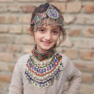 Traditional Kuchi Afghan Jewelry Set Hand Made Afghani Necklace And Earrings