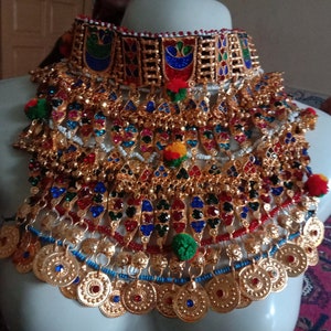 Traditional Kuchi Afghan Jewelry Set Hand Made Afghani Necklace