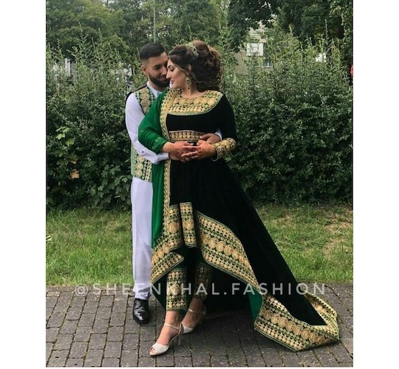 Afghan Dress for Women Traditional Afghan Dress With Full Hand Made With Golden Embroidery Etsy