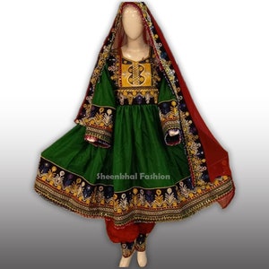 Afghan Dress For Women - handmade Afghani Dress - Traditional Afghan Kuchi Dress With Full Embroidery