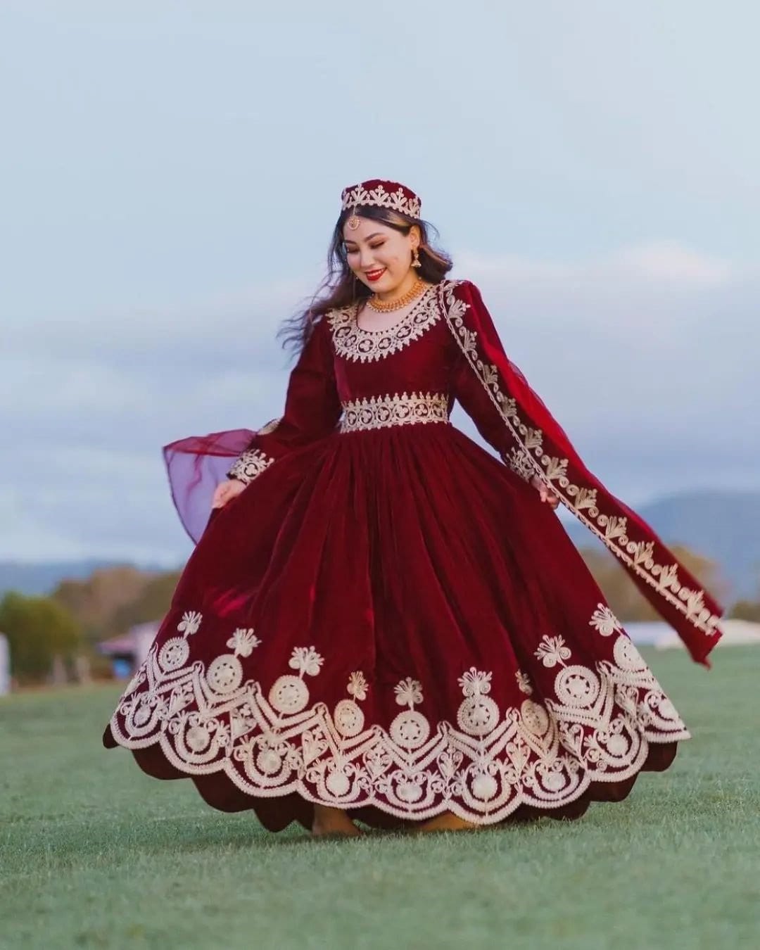 Buy Indian Red Long Anarkali Flared Gown With Dupatta, Traditional Party  Wear Dress for Girls, Pakistani Beautiful Ruffled Maxi Outfit for Women  Online in India - Etsy