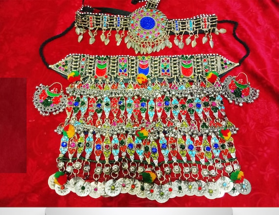 Afghan Vintage Hand Made Necklace Choker With Matha Patti Head