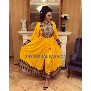 Traditional Afghan Wedding Dress - Afghan Traditional Dress With Full Hand Made Embroidery