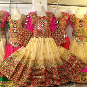 Afghan Dress For Women - Traditional Afghan Dress With Full Hand Made With Golden Embroidery