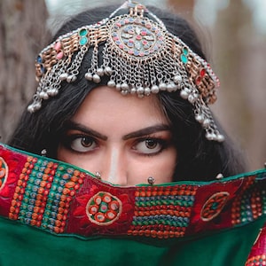 Afghan Jewelry Set Hand Made Afghani Mathapati - Afghan Head Piece
