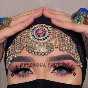 Afghan Mathapati Afghan Jewelry Set Hand Made Afghani Head Piece