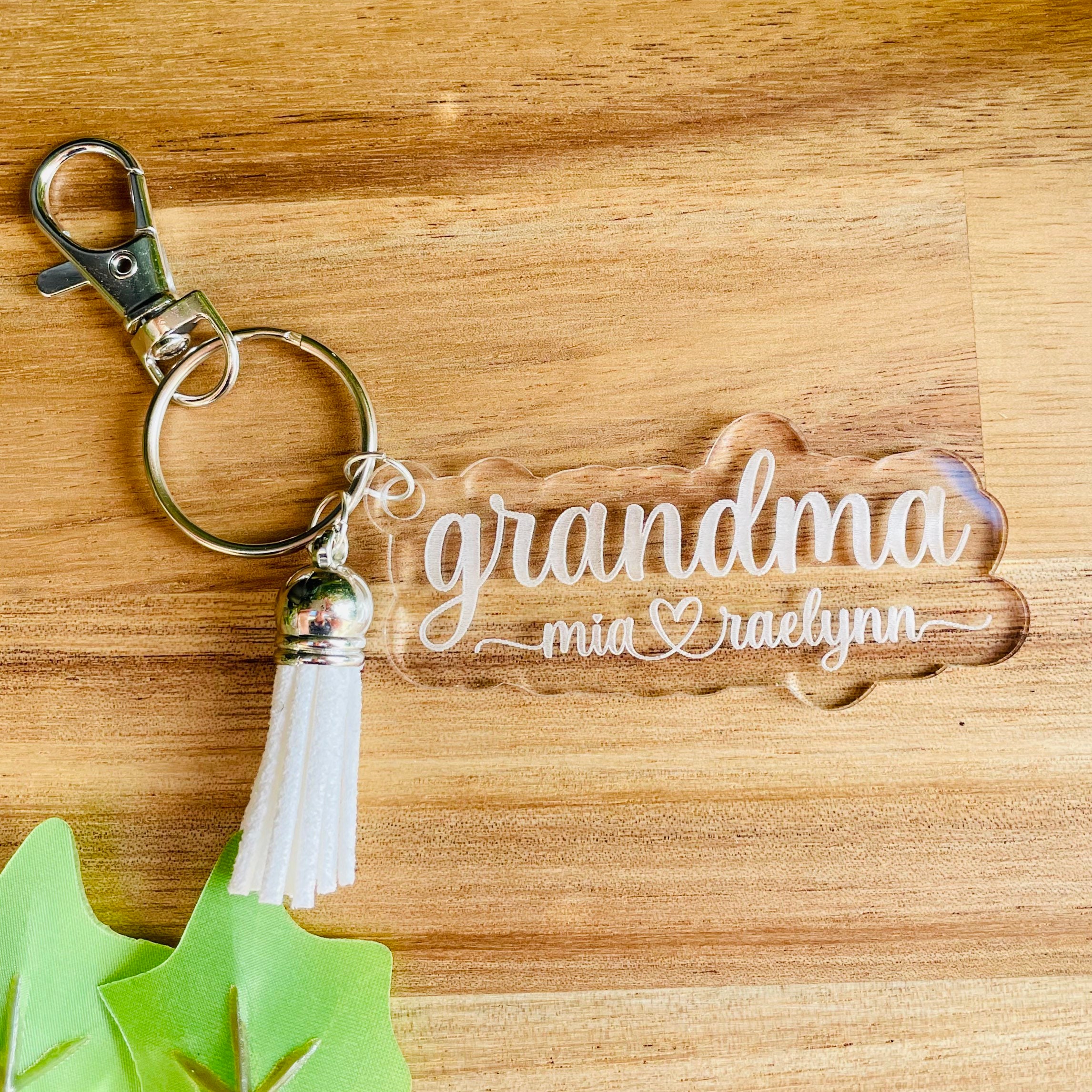 Customized Grandma Keychain with Childrens Names Clear Etsy