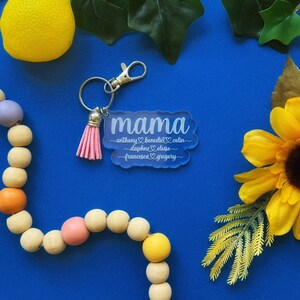 Mama Keychain with Children’s Names - Clear Acrylic