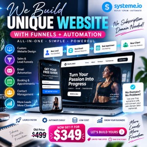 Anpassad Systeme.io-webbdesign | Säljfunnelbyggare | Leadgenerering | E-postautomation | Småföretag