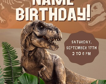 Dinosaur Birthday Invitation template