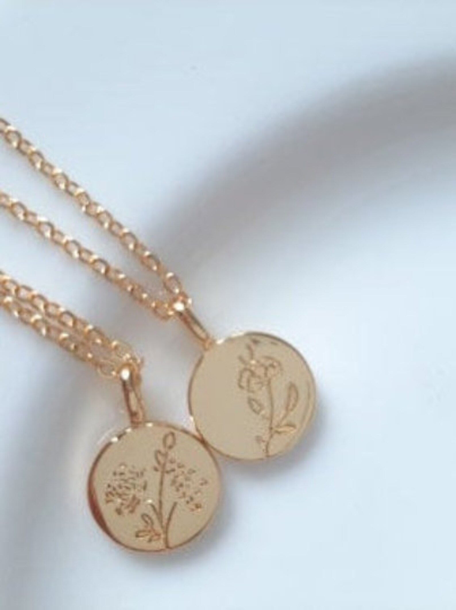 Flower stamped pendant necklace Etsy