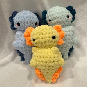 Super cute crochet axolotls