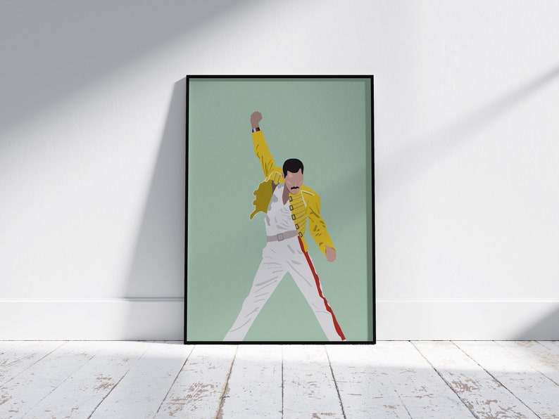Freddie Mercury Poster Minimalist Modern Art Print Etsy