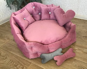 Cat Bed  Princess bed pink   Soft Dog Bed  Cat bed Dog Sofa Furniture Blue Dog Bed Dog Couch large dog bed Velvet bed  and Crystals