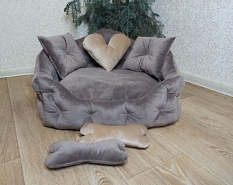 Dog bed, luxury dog bed, Dog sofa, Pet bed,large dog bed, Cat bed,small dog bed, Couch Velvet bed , Elevated dog bed