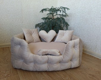 Cama para perros, cama de lujo para perros, sofá para perros, cama para mascotas, cama para perros grandes, cama para gatos, cama para perros pequeños, sofá cama de terciopelo, cama elevada para perros