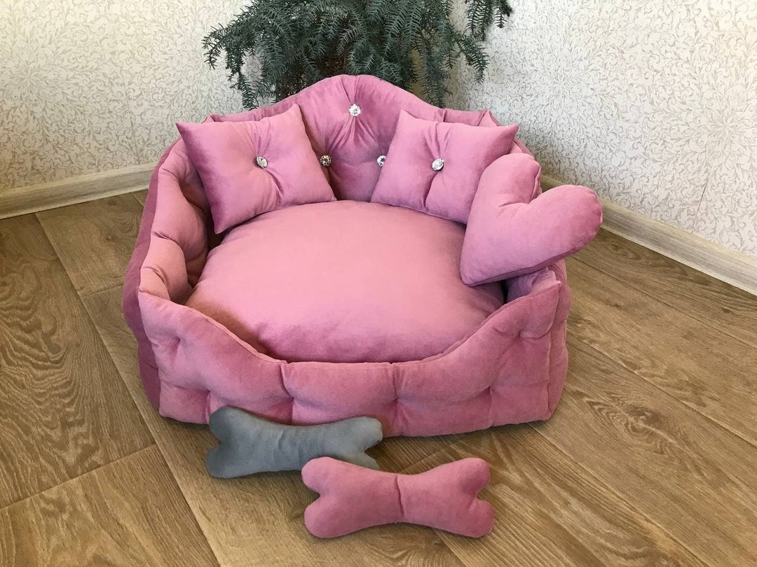 Dog Bed Princess Bed Pink Soft Dog Bed Cat Bed Dog Sofa Furniture Blue Dog Bed Dog Couch Large