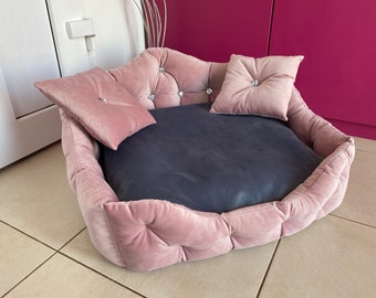 Cat bed pink  princess bed sparkles Dog bed Medium or small dog bed in pink cat owner gift