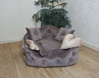 Cama para perros, cama de lujo para perros, sofá para perros, cama para mascotas, cama para perros grandes, cama para gatos, cama para perros pequeños, sofá cama de terciopelo, cama elevada para perros