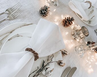 Linen napkins, napkins set, washed linen, 100% linen, set of 2 napkins, white linen, occasion, table linen, wedding linen, Christmas table