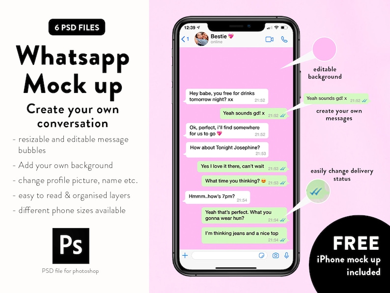 Whatsapp Conversation Mockup image 1