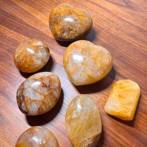 Stunning Polished Golden Healer Specimens - Tower | Hearts | Palm Stones