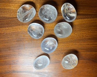 Hand Polished Clear Quartz Palm Stones