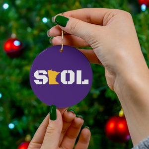 Skol Minnesota Football Christmas Ceramic Ornament